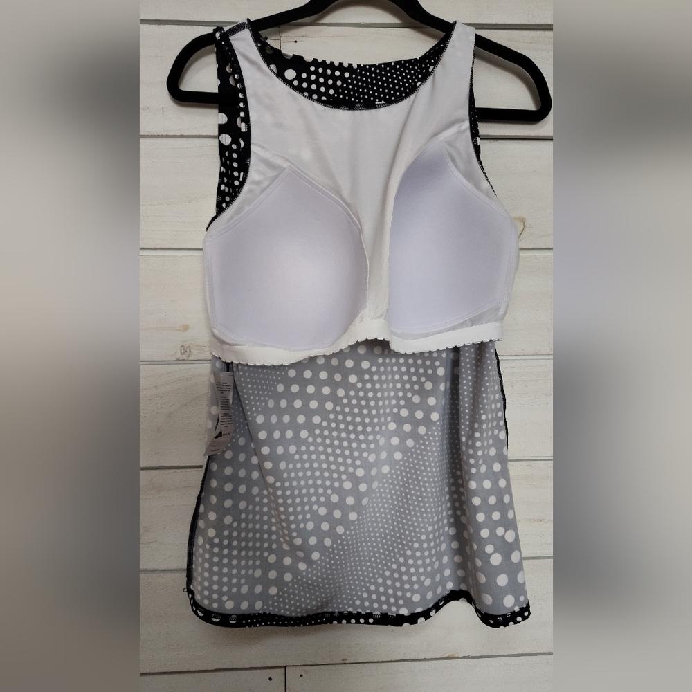 Lands' End Black and White Polka Dot Tankini - Picture 5 of 6